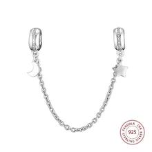 Личные Galaxy надежные цепочки Подвески стерлингового серебра 925 прозрачные бусины из циркона для изготовления ювелирных изделий Подходит бренд браслеты