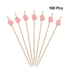 100 шт Милая одноразовая творческая вилка знаки коктейльные палочки бамбуковые фруктовые десертные палочки для питие для вечеринки декор свадьба