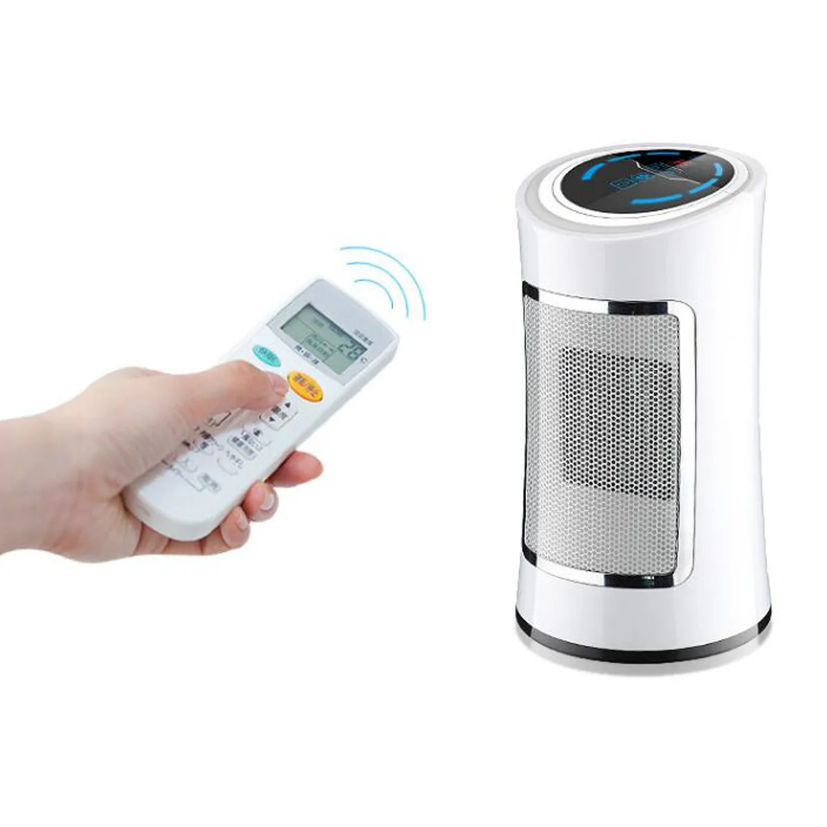 

Portable Handy Electric Heaters Winter Mini Cold Wind Air Heater Fan Home Office Remote Control Warmer Appliances Adjustable