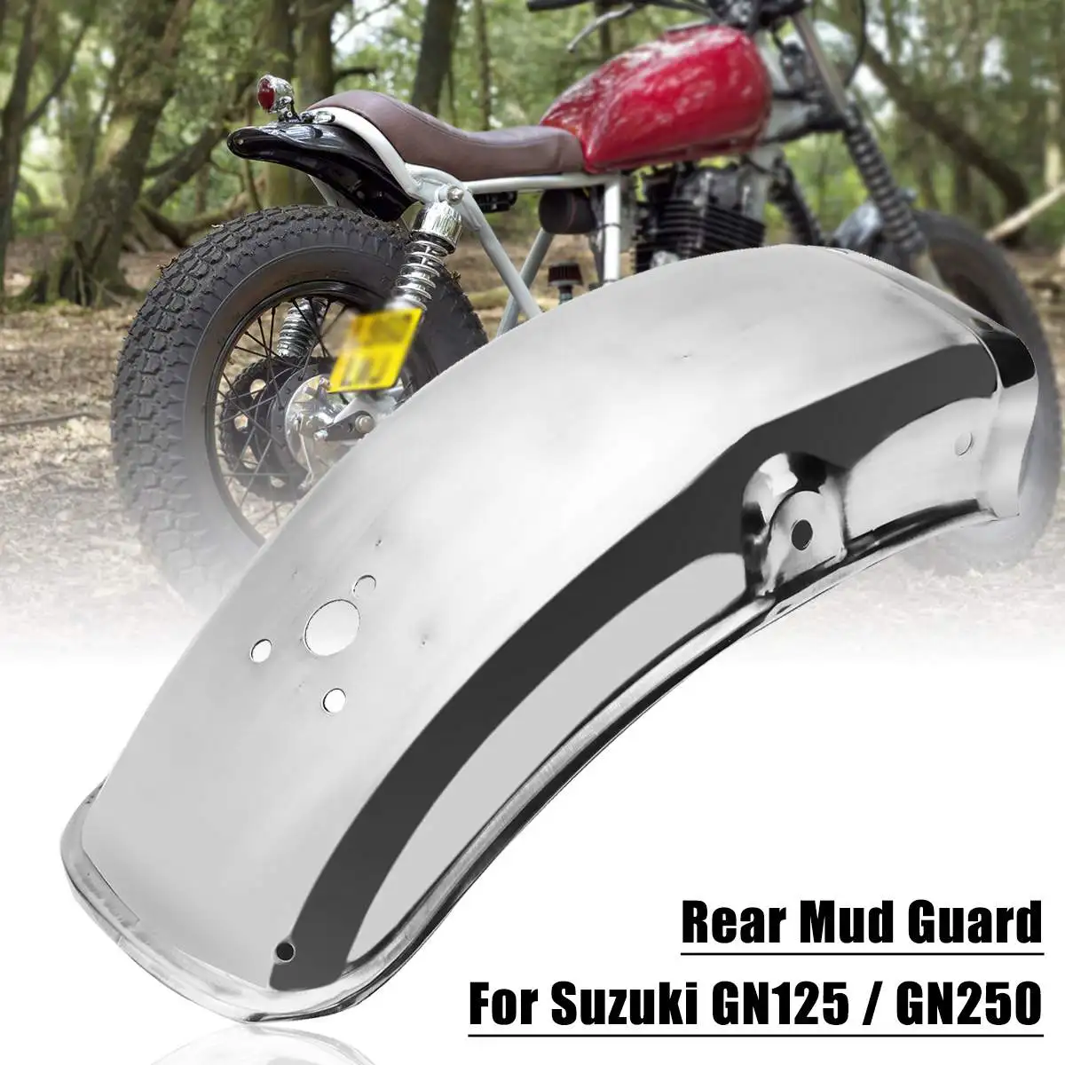

Stainless Steel Chrome Motorcycle Rear Mudguard Splash Mire Dirt Guard for Fender for Suzuki GN125/GN250