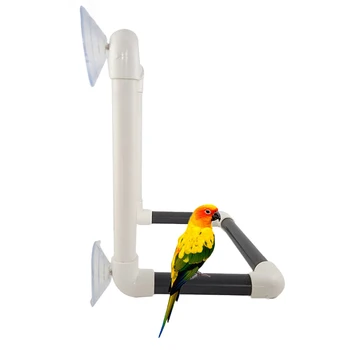 Portable Suction Cup Large Fold Away Shower Perch Bird Toy Travel Parrot Bath Shower Standing Platform Rack Parrot Standing 2