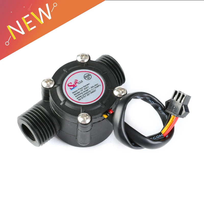 Sensor de flujo de agua medidor de flujo Sensor de flujo de pasillo Control de agua 1-30L min 2.0MPa YF-S201 
