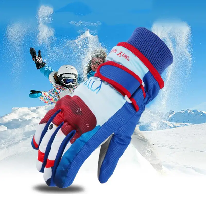 1 Pair Children's Ski Gloves Boys And Girls Winter Cold resistant