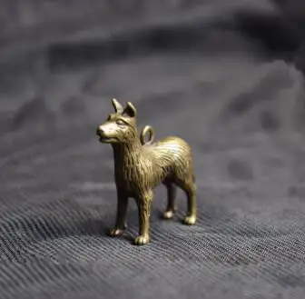 

Collectable Chinese Brass Carved Zodiac Animal Lucky Dog Exquisite Small Pendant Statues