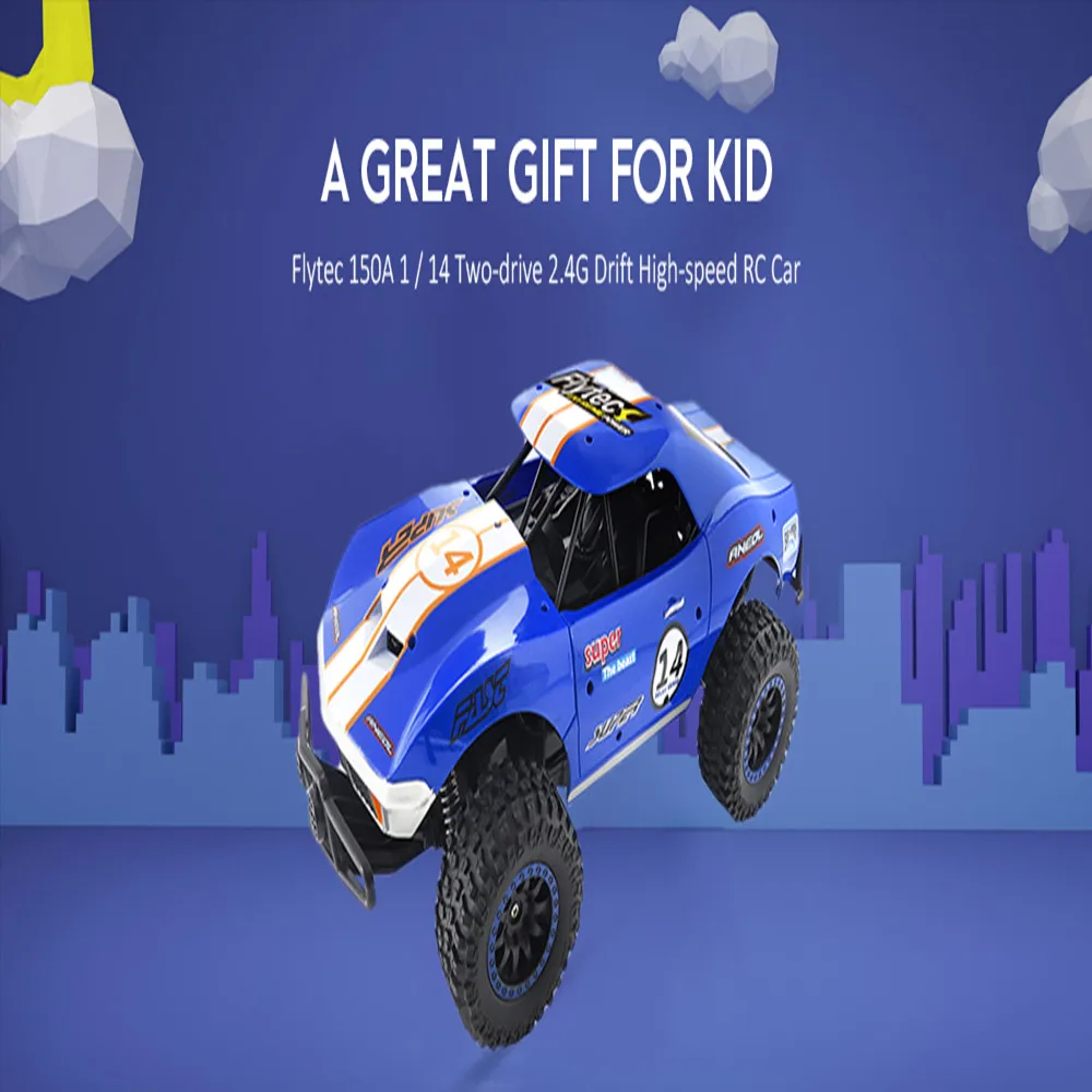

Flytec 150A 1 / 14 Remote Control Car 2.4G Drift High-Speed Two-Drive Off-Road Strong Power Anti-Collision Protection Kids Toys