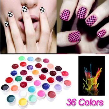 

Anself 36 Color Nail Art Pigment Set Poly Gel UV Gel Builder Polish Solid Glue Nail Extension Gel Nail Art Pigment