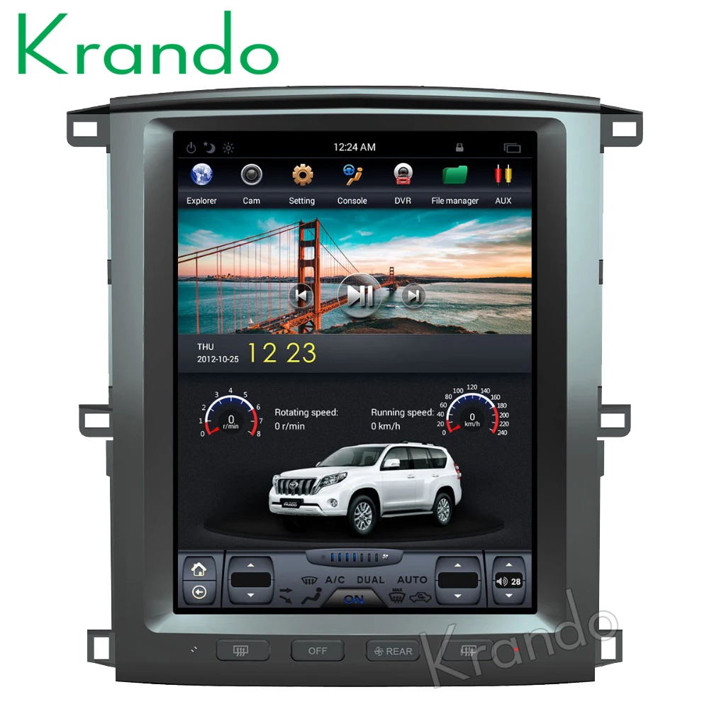 Clearance Krando Android 8.1 12.1" Vertical screen car multimedia player GPS for Toyota Land Cruiser lc100 2002-2007 navigation system BT 0 Clearance Krando Android 8.1 12.1" Vertical screen car multimedia player GPS for Toyota Land Cruiser lc100 2002-2007 navigation system BT 0