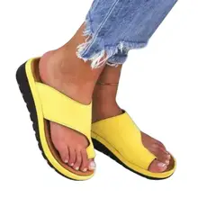 Женская обувь из искусственной кожи; удобная обувь на плоской платформе; повседневные ортопедические сандалии с коррекцией стопы и мягкой подошвой; консилер
