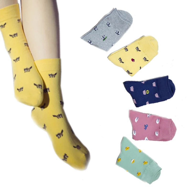 

LNRRABC Unique Free Size Elasticity 2018 New Fashion Small Cute Animals Cartoon Spring Summer Women Sock Gifts Women Girls 1Pair