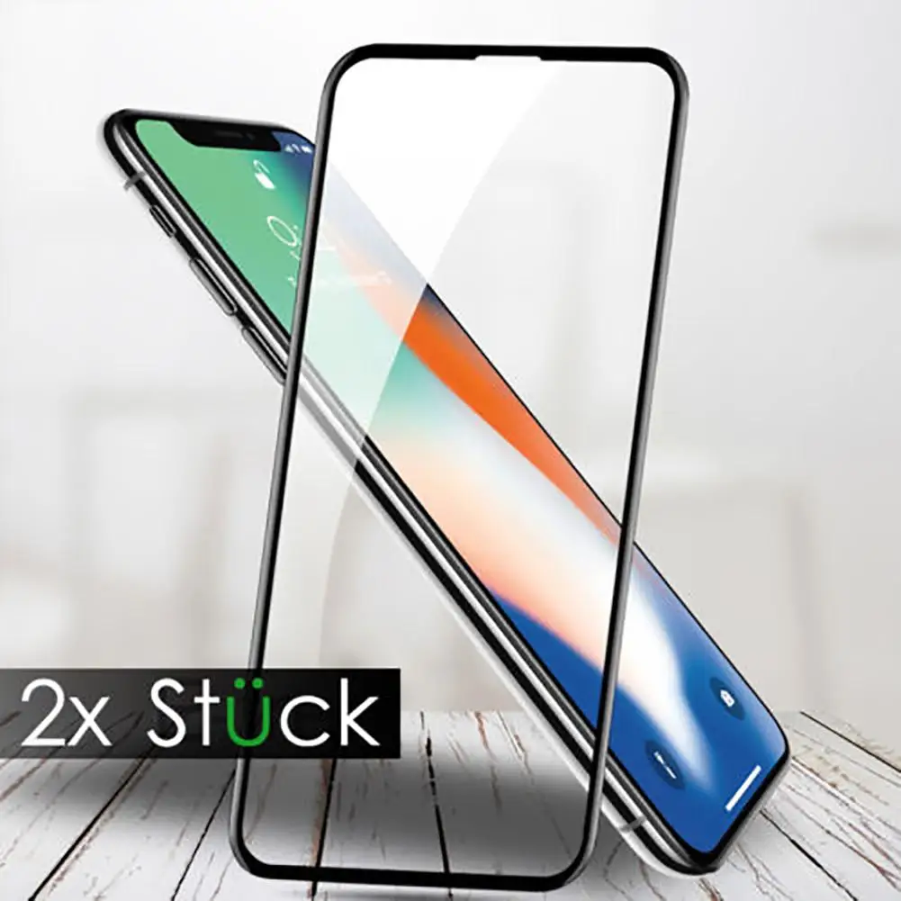 

2Pcs 5D Phone Screen Protector Tempered Glass Film Cover for Apple iPhone X/XS