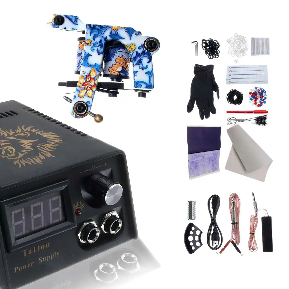 

Professional Tattoo Kit 2 Machine for Gun Color Inks Power Supply Complete Tattoo Kits High Quality