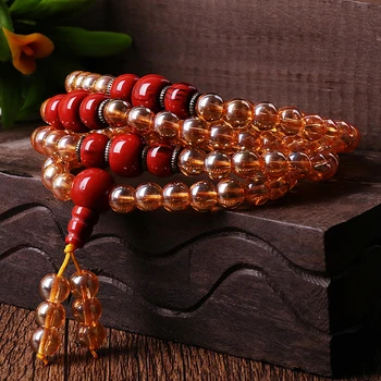 

Tibet Tibetan Buddhist Buddhism Zircon 108 Mala Prayer Beads Bracelet