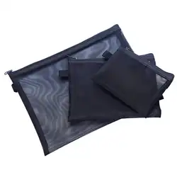 FGGS сетки косметичка с молнией Путешествия Косметика Органайзер видеть через Красота Essentials сумка для хранения пакет 3 (S /M/L), черный