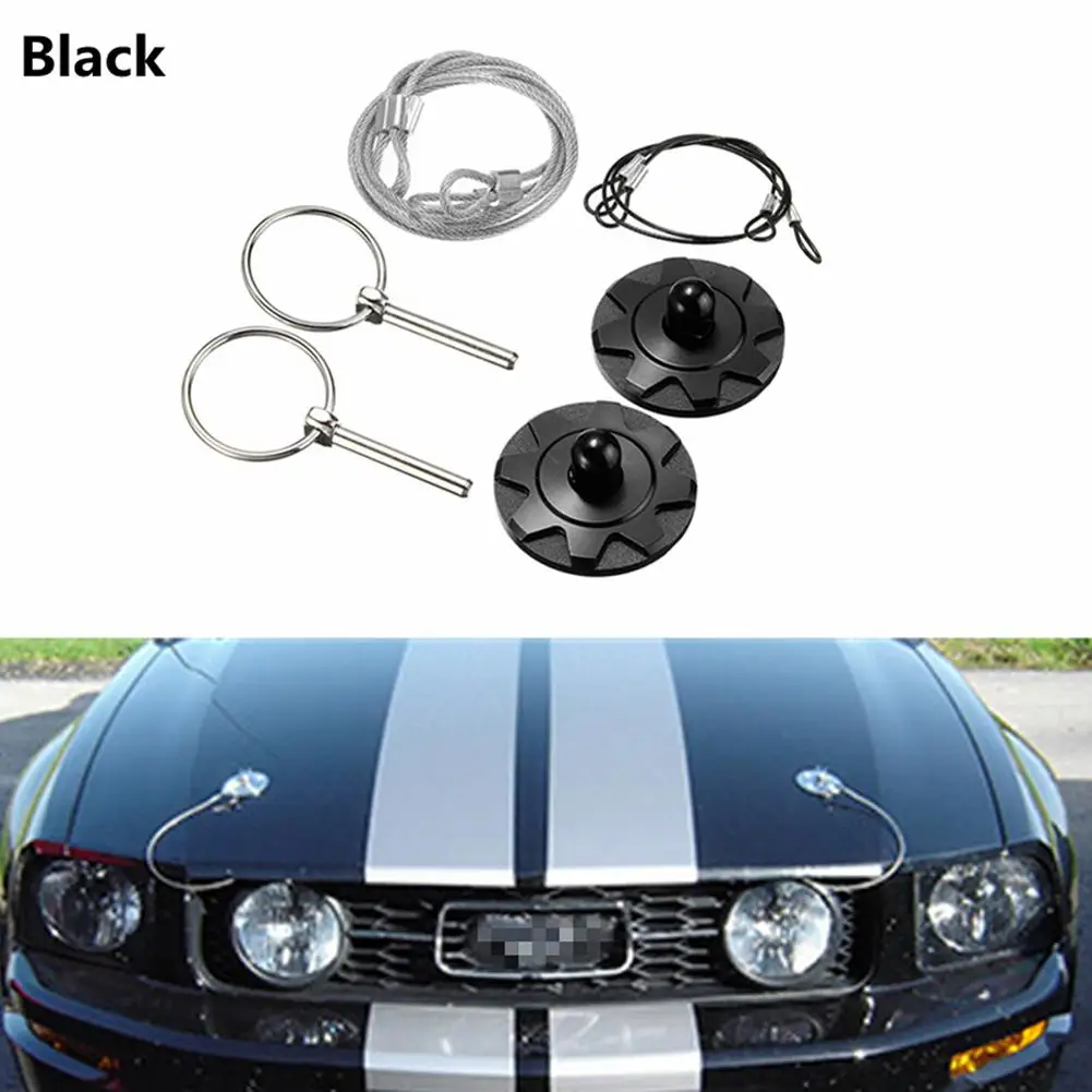 

New 2pcs Universal Car Front Racing Bonnet Hood Pin Lock Appearance Kit CNC Billet Aluminum Titanium/Silver/Gold