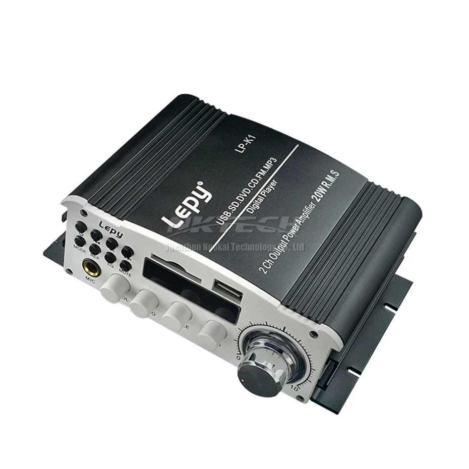 Автомобильный усилитель мощности LP K1 Lepy цифровой плеер 2CH 20W RMS MMC/USB/MP3/DVD/CD SD карта Hi