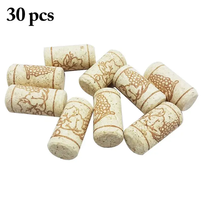 

30PCS Straight Bottle Wood Corks Wine Bottle Stopper Corks Wine Stoppers Bottle Plug Bar Tools Wine Cork Wooden Sealing Caps