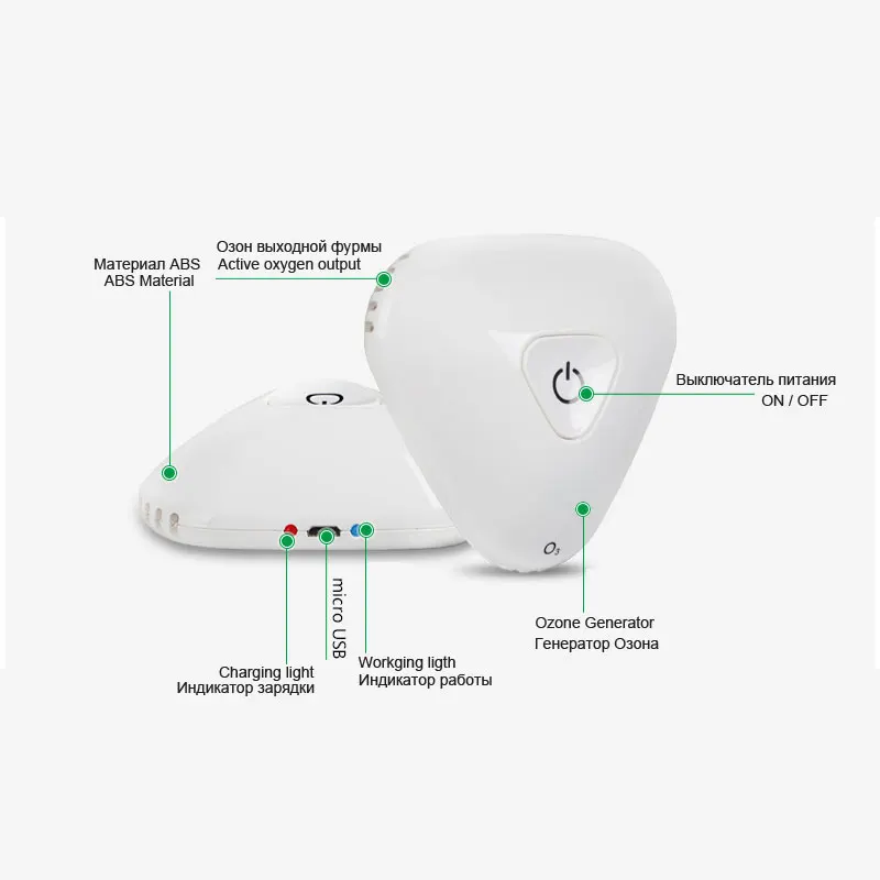 Mini Ozone Generator Air Purifier Home Cleaner Air Sterilizer Remove Odor Formaldehyde Sterilization Refrigerator DC5V 2mg