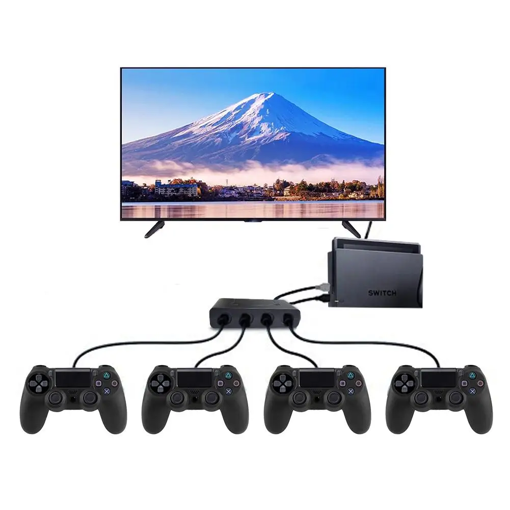 Черный 3 В 1 конвертер адаптер для переключателя/Wii U/PC игровой куб контроллер с