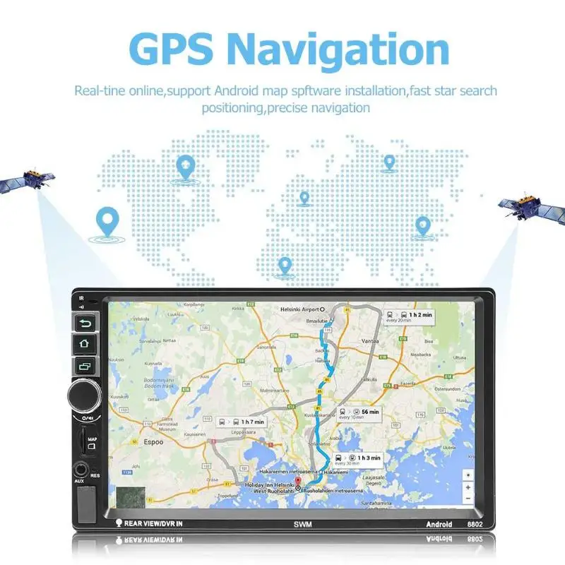

SWM 8802 2Din Android 7.1 Car Stereo MP5 Player GPS Navi RDS FM AM Radio Bluetooth Remote Control Reset Button Function
