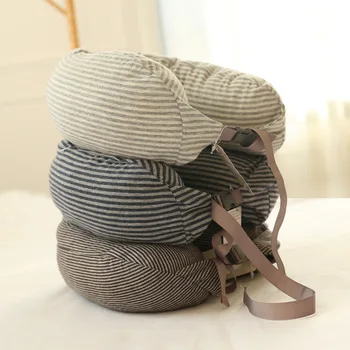 

100% Cotton Travel Latex U Shaped Pillow, Nano Grain Neck Pillow for Office Flight Travel Pillow Super Cushion Airplane Pillow