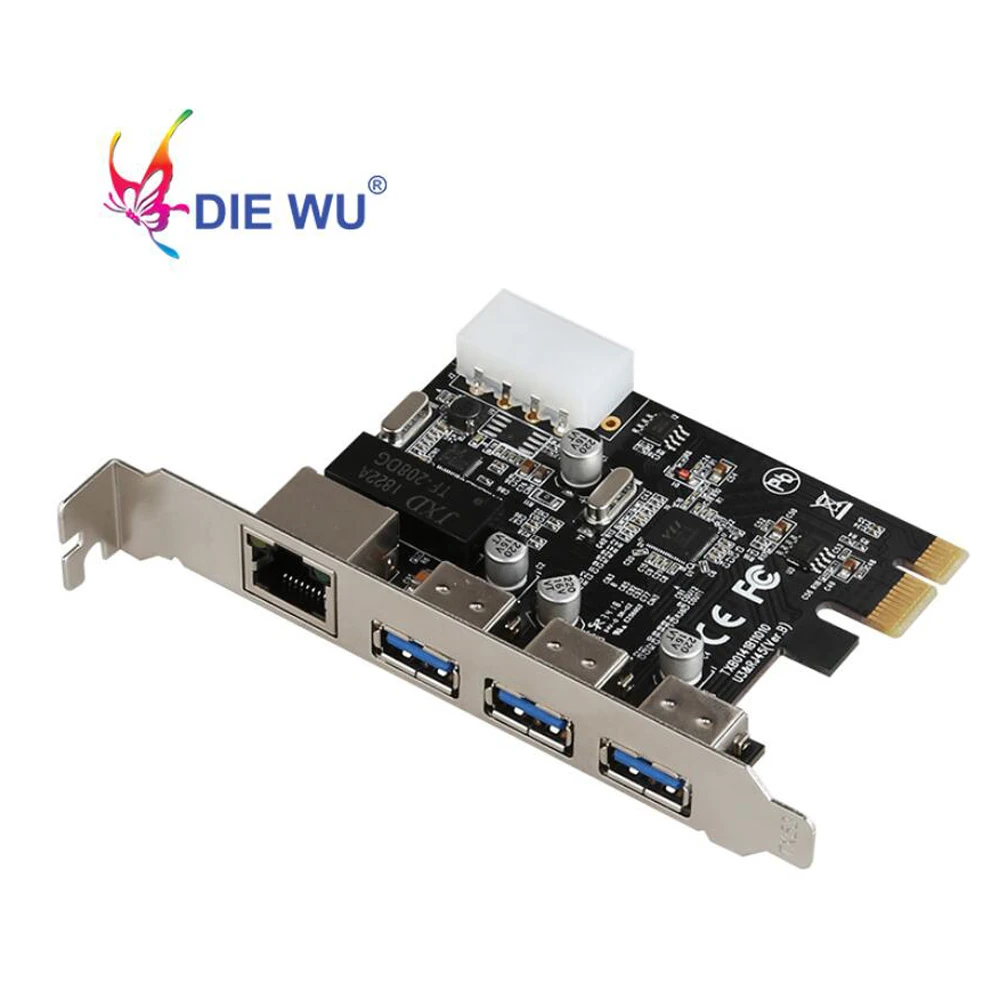 10/100/1000 Мбит/с PCIE 3 Порты USB 3,0 концентратор gigabit Ethernet RJ45 LAN сетевая плата PCI Express адаптер riser card для настольных ПК