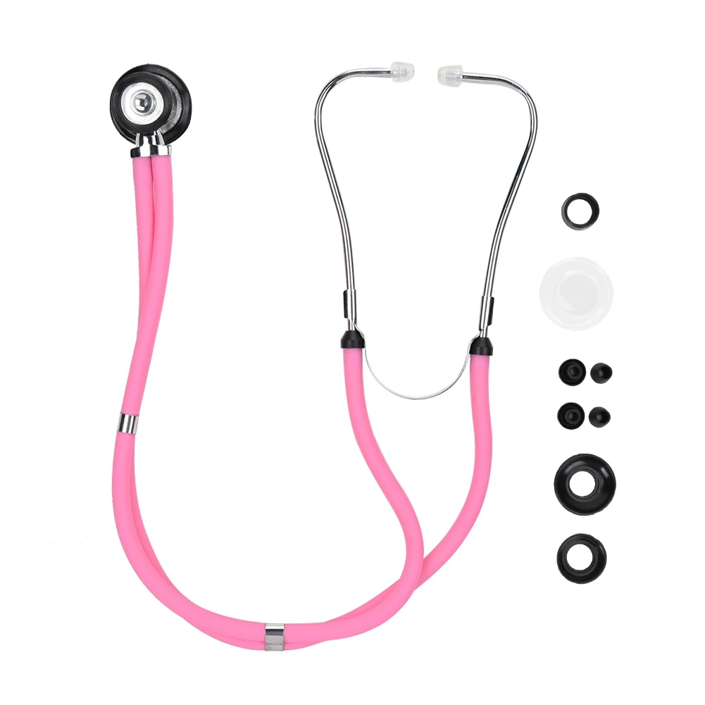 

Lightweight Aluminum Alloy Dual Head Acoustic Stethoscope Device Pink High Quality Stethoscope