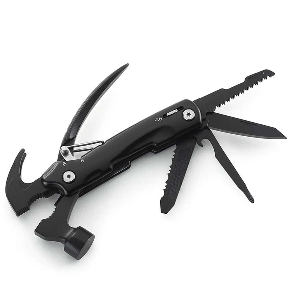 

Outdoor Camping Equipment 5.5'' Multi-tool Hammer Survival Kit Folding Cutter Sawtooth Bottle Opener Screwdriver