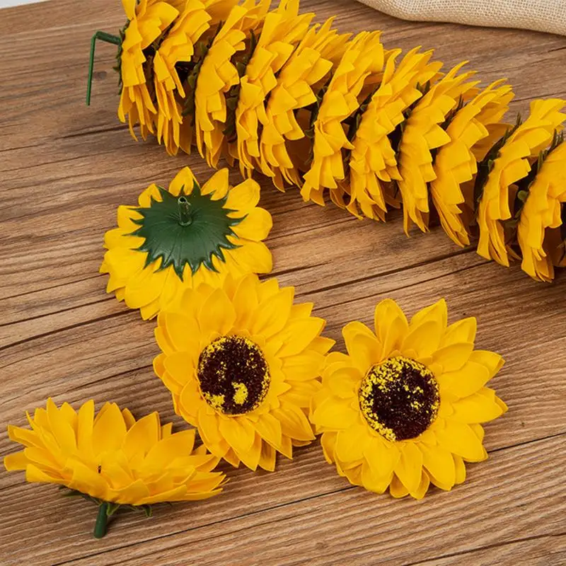 

25PCS Sunflower Soap Flower Head Bouquet Gift Box Decoration Collocation Flower Shop Supplies
