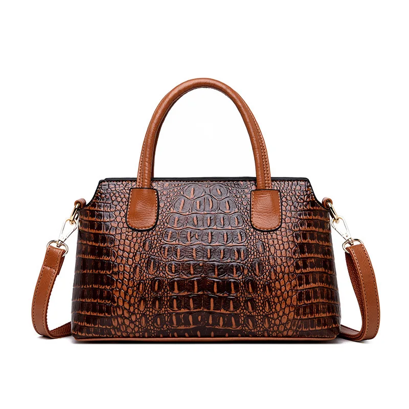 

2019 Vintage Fashion Crocodile Genuine Leather Luxury Ladies Handbags Women Bags Designer Woman Shoulder Bag Bolsas Feminina