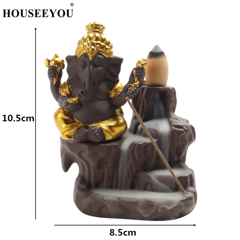 Благовония в форме Будды Ganesha + 20 бесплатных конусов креативный держатель для