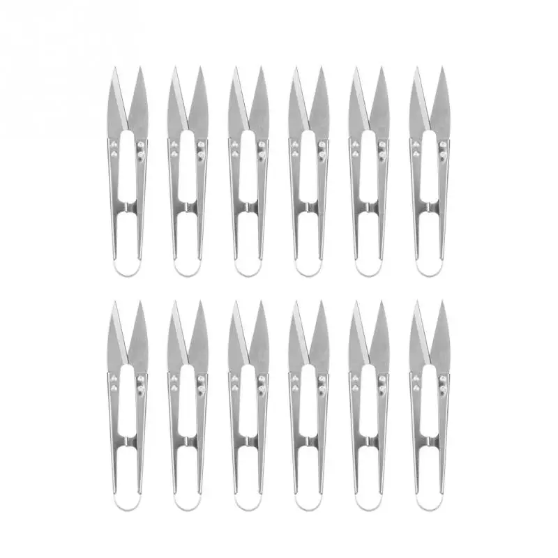 12pcs Practical U Shape stainless steel Yarn Scissors Sewing Embroidery