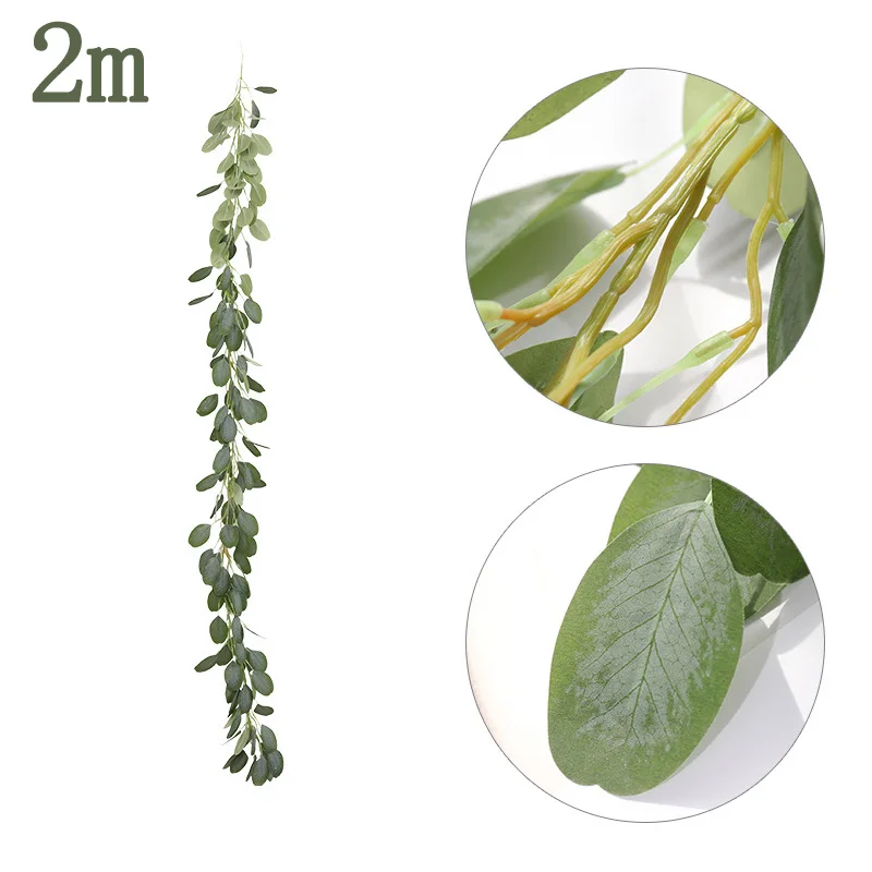 

2m Artificial Eucalyptus Leaves Vine Simulated Rattan Home Room Wedding Decor