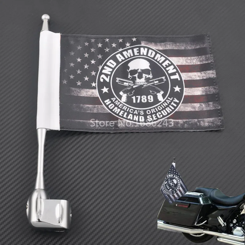 

Pole with Flag Pole Motorcycle Flag Pole Chrome Aluminum Mount American Skull Flag For Honda Goldwing GL1800 GL1500 GL1200 01-11