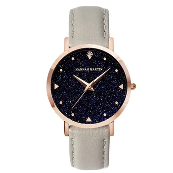 

Hannah Martin Movement Night Flash Starry Sky Dial Stainless Steel Waterproof Creative Women Watches Diamond Elegant Ladies Qu