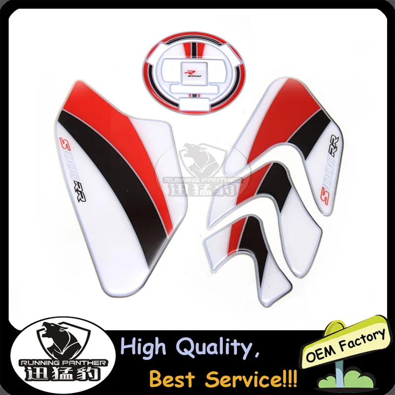

Motorcycle Accessories Fuel Oil Tank Cap Cover Prorector Sticker Decal+Side Tank Pad Traction For BMW S1000RR S1000 RR