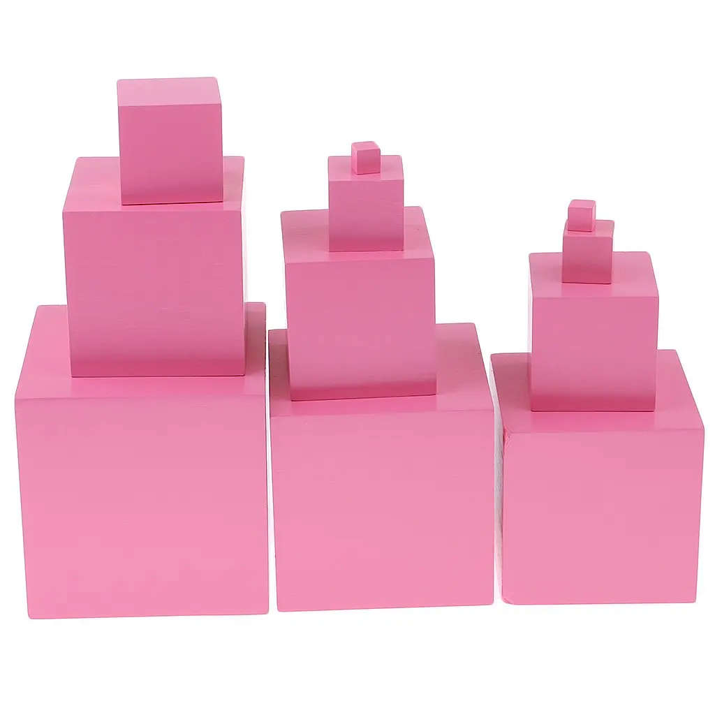  Montessori Education Toys Building Cubes Stacking Blocks Wooden Rose Tower Preschool Learning Chris