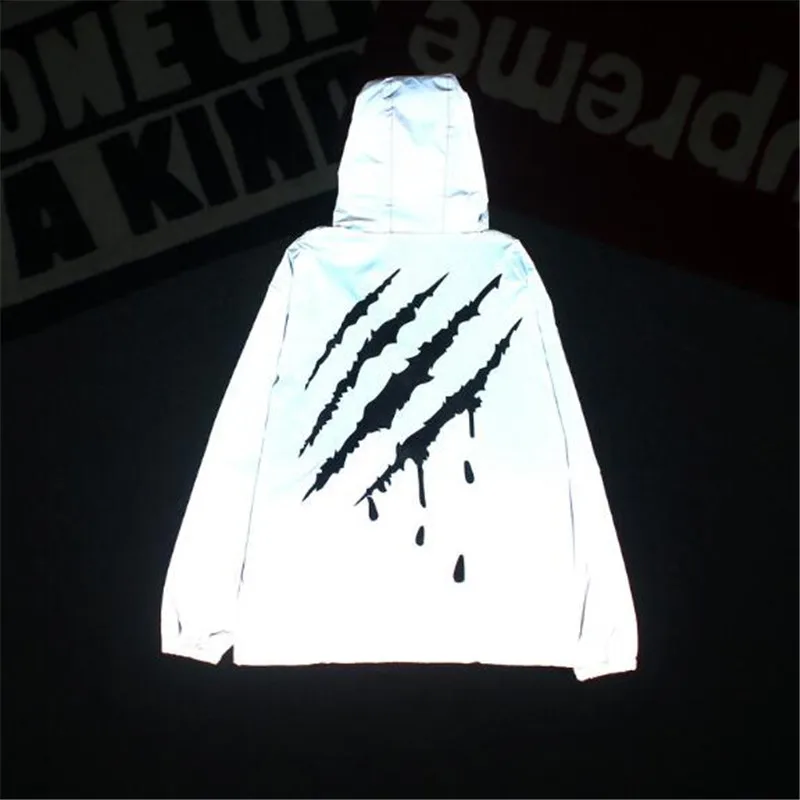 Светоотражающая Люминесцентная куртка для мужчин и женщин Мужское пальто в