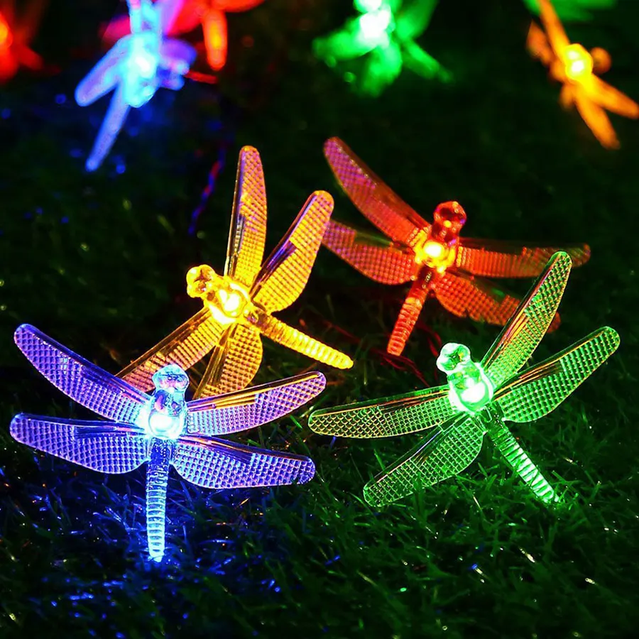 

10/20 LED Dragonfly Battery Powered Led String Lights for Yard Garden Camping Christmas Holiday Lighting Garland on Batteries 44