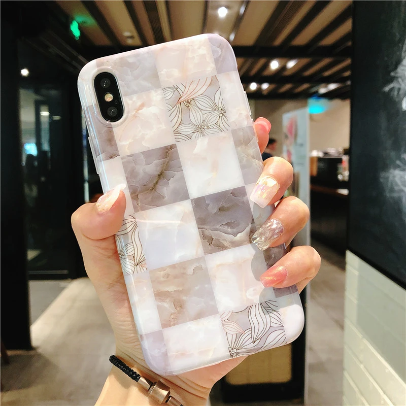 3cpizai для iphone XR XS MAX X чехол Цветочный квадратный Серый Мраморный Дизайн 8 7 6s Plus