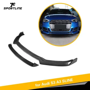 

Carbon Fiber Front Bumper Lip Spoiler For Audi A3 Sline S3 2017 - 2019 Front Bumper Lip Spoiler Splitters 2 pieces Per Set