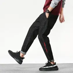 2709 черные дизайнерские джинсы мужские высокого качества уличные шаровары Homme Slim Fit Хип-хоп джинсы джоггеры Мода японский стиль