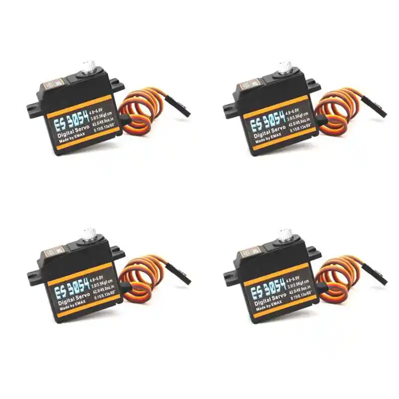 

Upgrade 4PCS Emax ES3054 17g 3.5kg 0.13sec Metal Gear Digital Micro RC Servo For RC Airplane Models(ES3154 Upgraded Version)