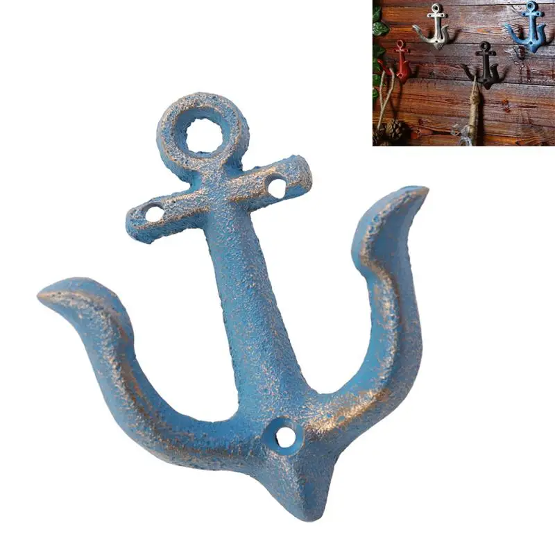 

1pc Vintage Hanging Boat Anchor Iron Anchor Wall Hooks Nautical Decor Pendant Ornaments (Red)