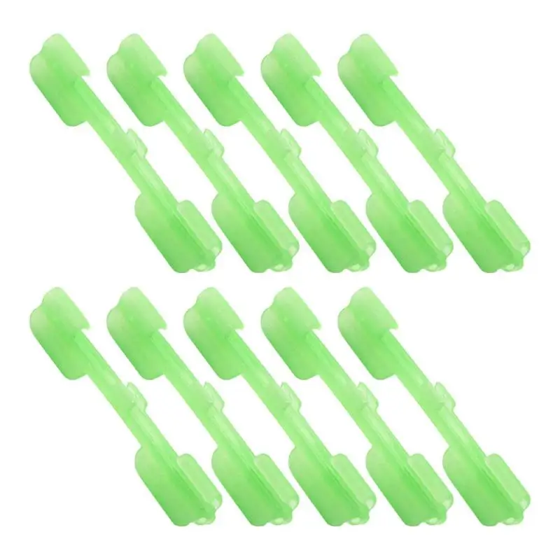 

10pcs Night Fishing Rod Tip Light Holder Fishing Tackle Accessory Lure Clip luminous effect needs to absorb light to shine