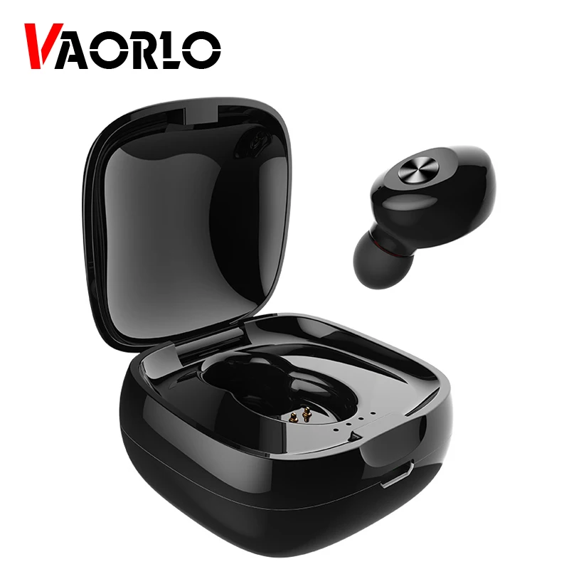 VAORLO Mini Wireless Bluetooth Earphone Earbud With Charging Box Portable Single Sports Music Business Headset For IPhone Xiaomi