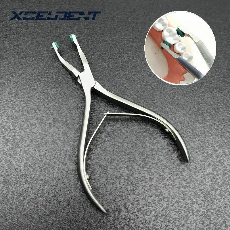 

1Pc Dental Crown Plier With Green Rubber Tipped Dental Surgical Dental Tools