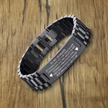 Для того, чтобы мой муж, как ты особенная ко мне браслет из нержавеющей стали в черном цвете для подарка его 8,26 дюймов