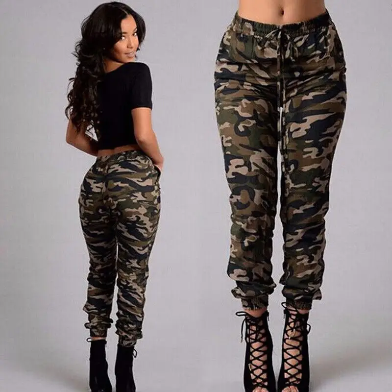 Размера плюс Для женщин в камуфляжном армейском стиле для мальчиков, Мода Прохладный Девушки стильная повседневная одежда облегающие эластичные джинсовые Jegging Брюки