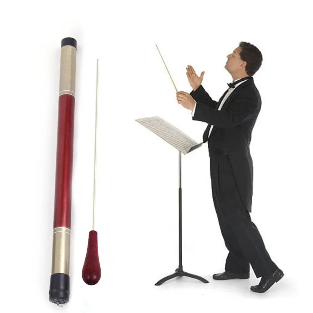 Профессиональный Музыкальный Проводник дубинка с переноской бамбуковой трубки портативный Палисандр Ручка музыка проводящая дубинка