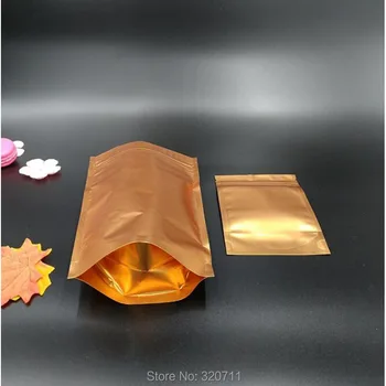 

Promotion 22*29CM Bottom 5cm Gold Matte Surface Stand Up Bottom Mylar Aluminum Foil Zip Lock Bags Zipper Pouch W/Tear Notch